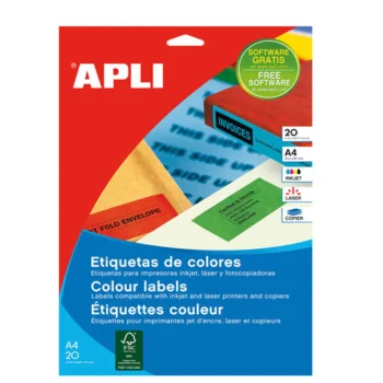 Etiquetas de colores y transparentes Apli