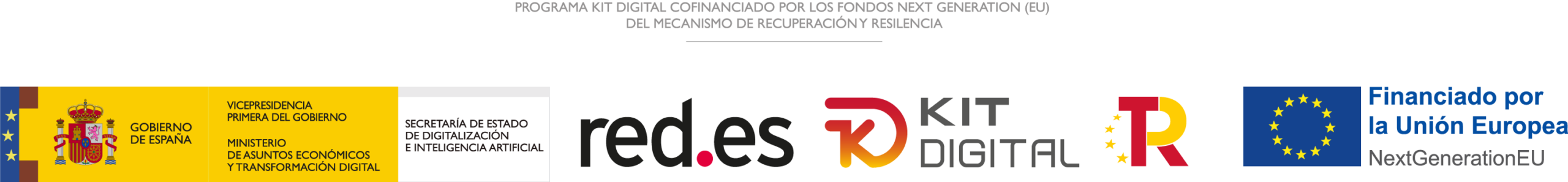 Financiado por la Unión Europea NextGenerationEU · Gobierno de España · Red.es · Plan de Recuperación, Transformación y Resiliencia · Kit Digital