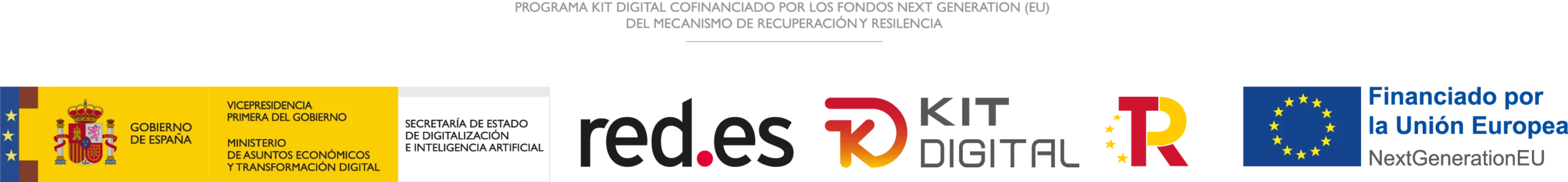 Financiado por la Unión Europea NextGenerationEU · Gobierno de España · Red.es · Plan de Recuperación, Transformación y Resiliencia · Kit Digital