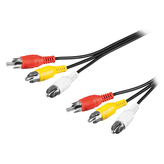 Cable de audio/vídeo 3 RCA macho/macho (1m)